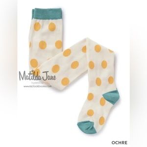 EUC Matilda Jane Ochre Polka Dot tights sz 2